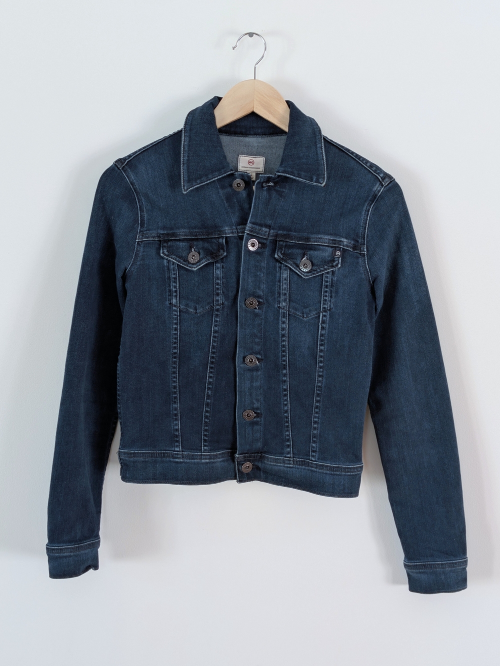 Ag Adriano Goldschmied Dark Blue Denim Jean Jacket - S